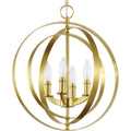 PROGRESS LIGHTING P3827-12 Satin Brass Equinox Collection Satin Brass Four-Light Sphere Pendant