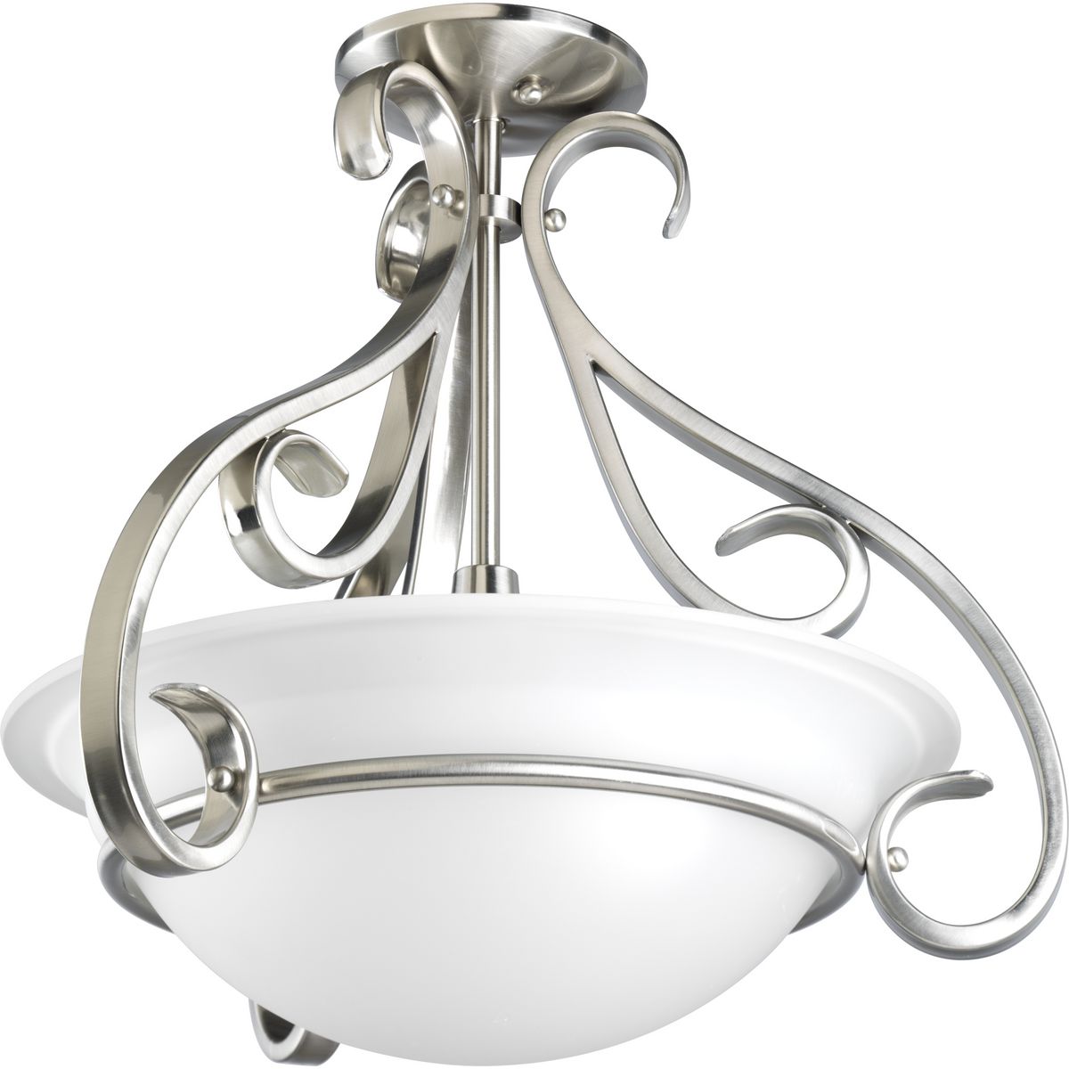 PROGRESS LIGHTING P3843-09 Brushed Nickel Torino Collection Three-Light Foyer Pendant
