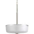 PROGRESS LIGHTING P3846-09 Brushed Nickel Alexa Collection Three-Light Foyer Pendant