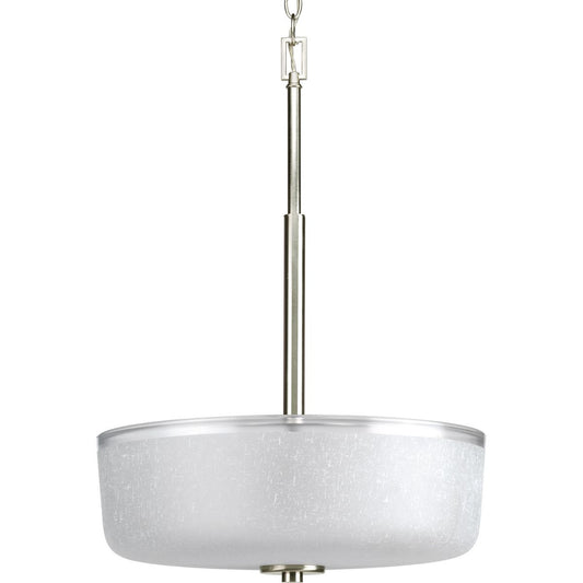 PROGRESS LIGHTING P3846-09 Brushed Nickel Alexa Collection Three-Light Foyer Pendant