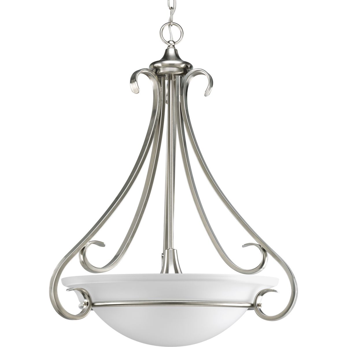 PROGRESS LIGHTING P3847-09 Brushed Nickel Torino Collection Three-Light Foyer Pendant