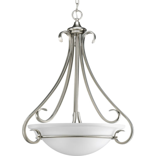 PROGRESS LIGHTING P3847-09 Brushed Nickel Torino Collection Three-Light Foyer Pendant