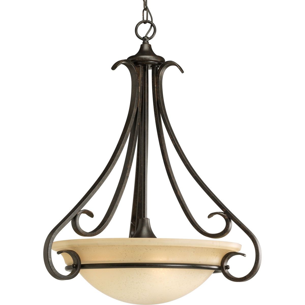 PROGRESS LIGHTING P3847-77 Forged Bronze Torino Collection Three-Light Foyer Pendant
