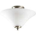 PROGRESS LIGHTING P3855-09 Brushed Nickel Joy Collection Two-Light 13-1/4" Semi Flush