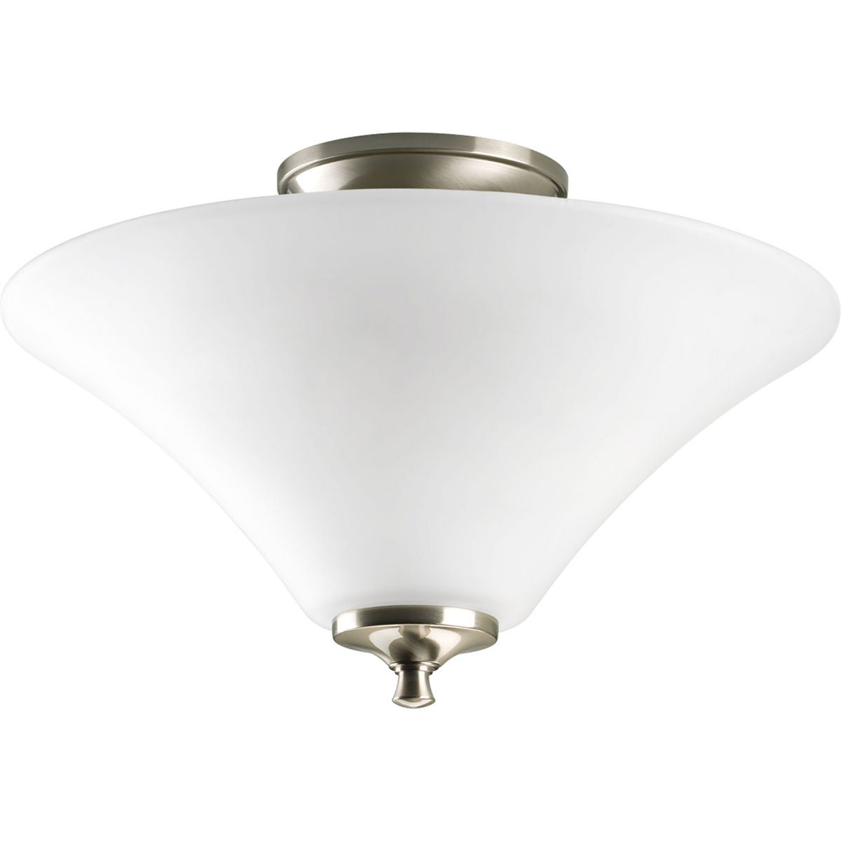 PROGRESS LIGHTING P3855-09 Brushed Nickel Joy Collection Two-Light 13-1/4" Semi Flush