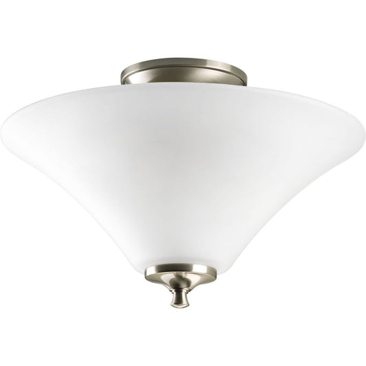 PROGRESS LIGHTING P3855-09 Brushed Nickel Joy Collection Two-Light 13-1/4" Semi Flush