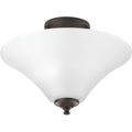 PROGRESS LIGHTING P3855-20W Antique Bronze Joy Collection Two-Light 13-1/4" Semi Flush