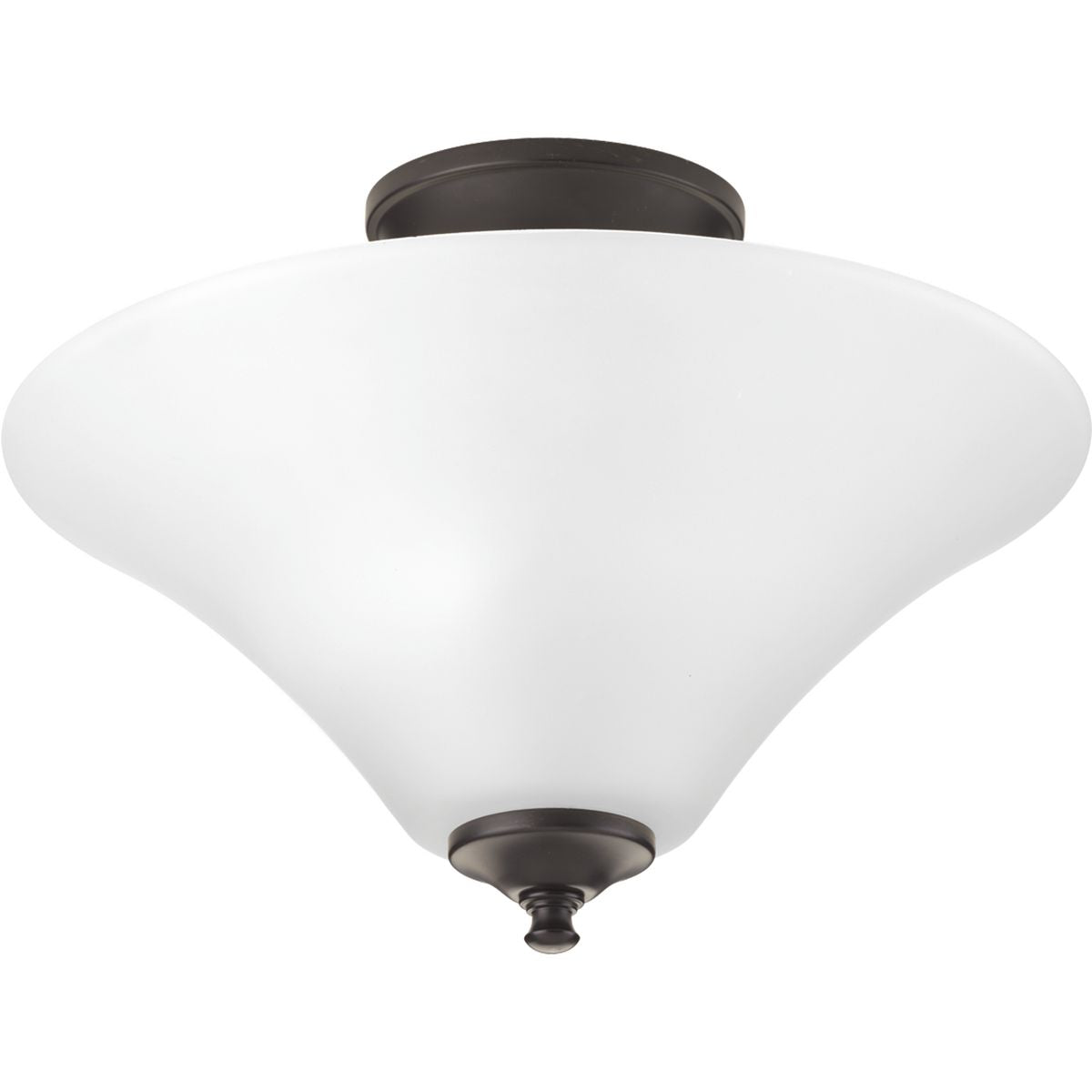 PROGRESS LIGHTING P3855-20W Antique Bronze Joy Collection Two-Light 13-1/4" Semi Flush