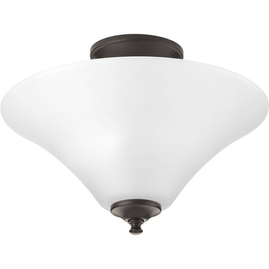 PROGRESS LIGHTING P3855-20W Antique Bronze Joy Collection Two-Light 13-1/4" Semi Flush