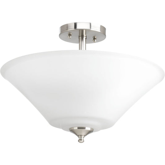 PROGRESS LIGHTING P3864-09 Brushed Nickel Joy Collection Three-Light 16-5/8" Semi-Flush Convertible