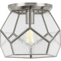 PROGRESS LIGHTING P3868-09 Brushed Nickel Cinq Collection Brushed Nickel One-Light 12" Flush Mount