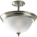PROGRESS LIGHTING P3876-09 Brushed Nickel Two-Light Melon 13-1/4" Close-to-Ceiling