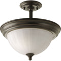 PROGRESS LIGHTING P3876-20 Antique Bronze Two-Light Melon 13-1/4" Close-to-Ceiling