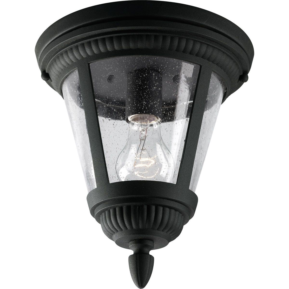 PROGRESS LIGHTING P3883-31 Textured Black Westport Collection One-Light 9-1/8" Flush Mount