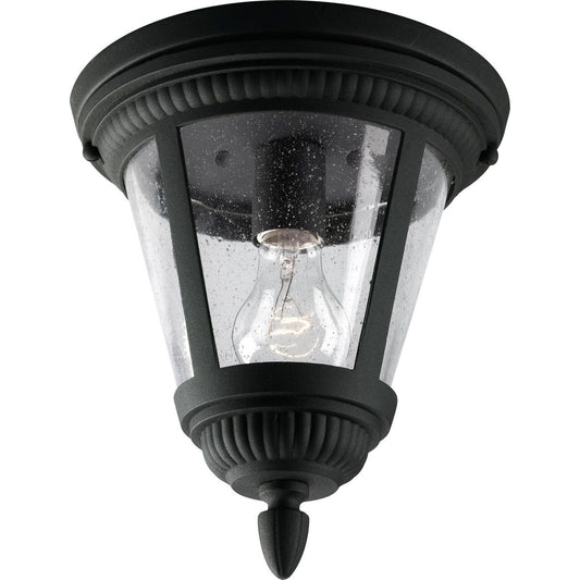 PROGRESS LIGHTING P3883-31 Textured Black Westport Collection One-Light 9-1/8" Flush Mount