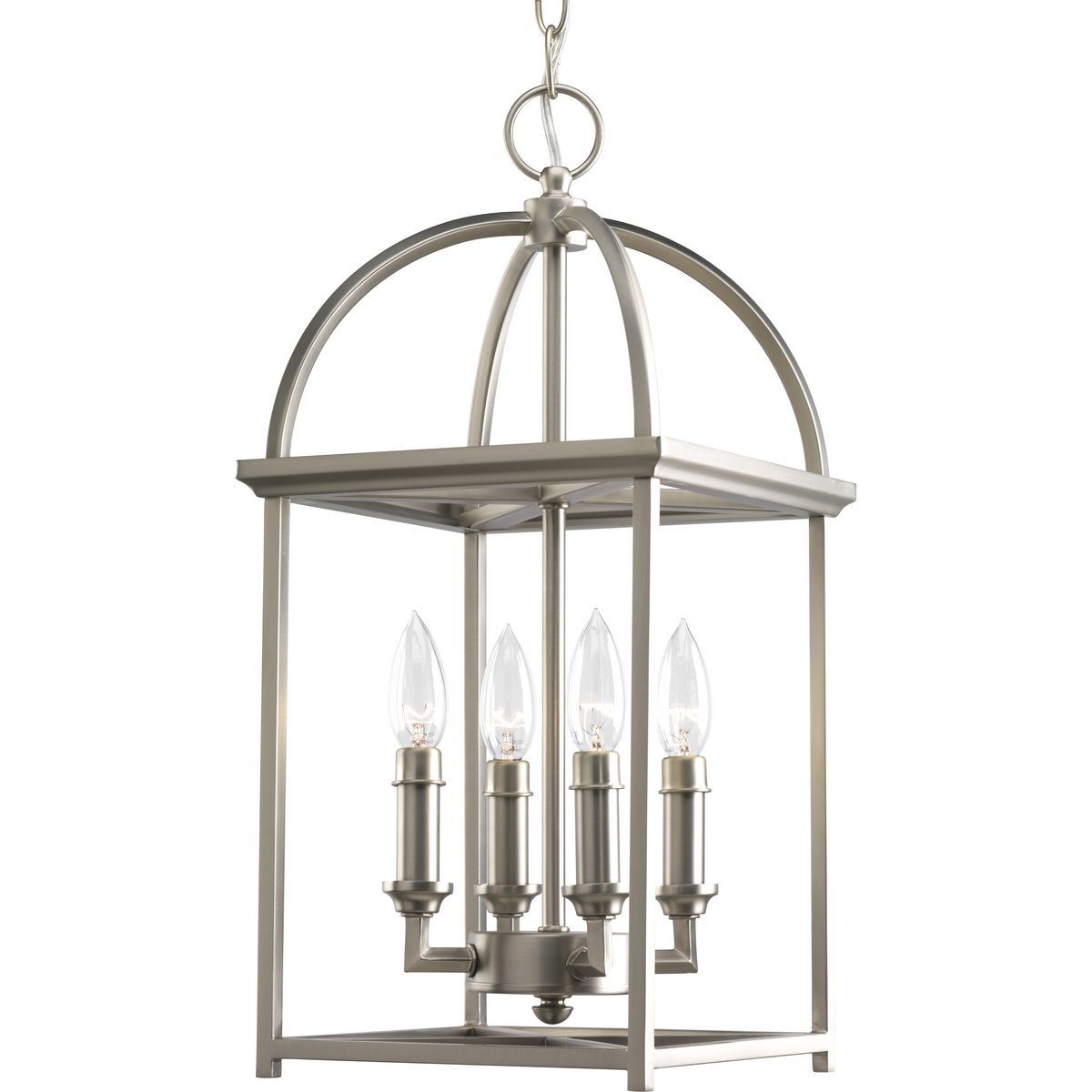 PROGRESS LIGHTING P3884-126 Burnished Silver Piedmont Collection Four-Light Foyer Lantern