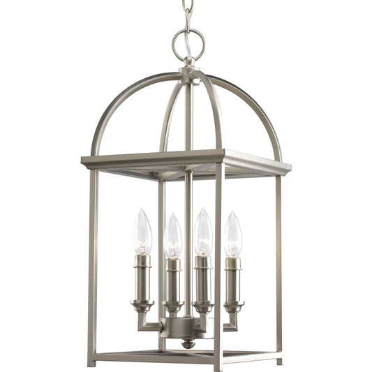PROGRESS LIGHTING P3884-126 Burnished Silver Piedmont Collection Four-Light Foyer Lantern