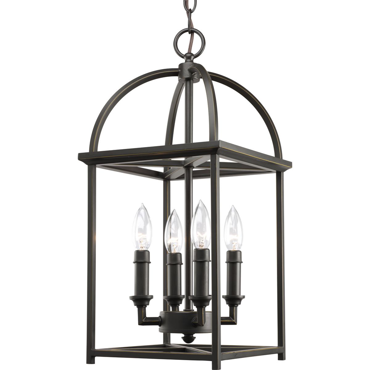 PROGRESS LIGHTING P3884-20 Antique Bronze Piedmont Collection Four-Light Foyer Lantern