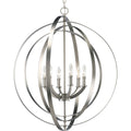 PROGRESS LIGHTING P3889-126 Burnished Silver Equinox Collection Six-Light Foyer Pendant