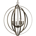 PROGRESS LIGHTING P3889-20 Antique Bronze Equinox Collection Six-Light Foyer Pendant