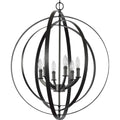 PROGRESS LIGHTING P3889-31 Matte Black Equinox Collection Six-Light Matte Black New Traditional Sphere Pendant Light