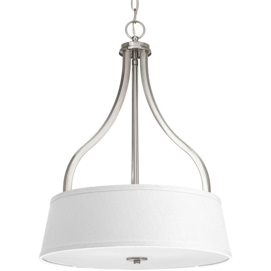PROGRESS LIGHTING P3905-09 Brushed Nickel Arden Collection Three-Light Inverted Pendant