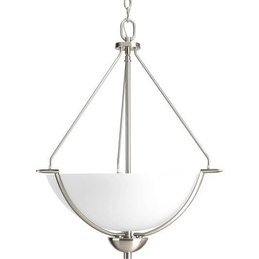 PROGRESS LIGHTING P3912-09 Brushed Nickel Bravo Collection Three-Light Inverted Pendant