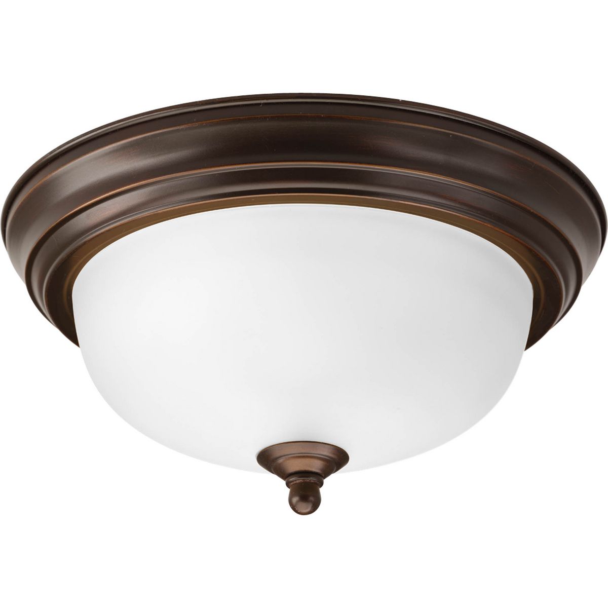PROGRESS LIGHTING P3924-20ET Antique Bronze One-Light Dome Glass 11-3/8" Close-to-Ceiling