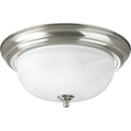 PROGRESS LIGHTING P3925-09 Brushed Nickel Two-Light Dome Glass 13-1/4" Close-to-Ceiling