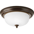 PROGRESS LIGHTING P3925-20ET Antique Bronze Two-Light Dome Glass 13-1/4" Close-to-Ceiling