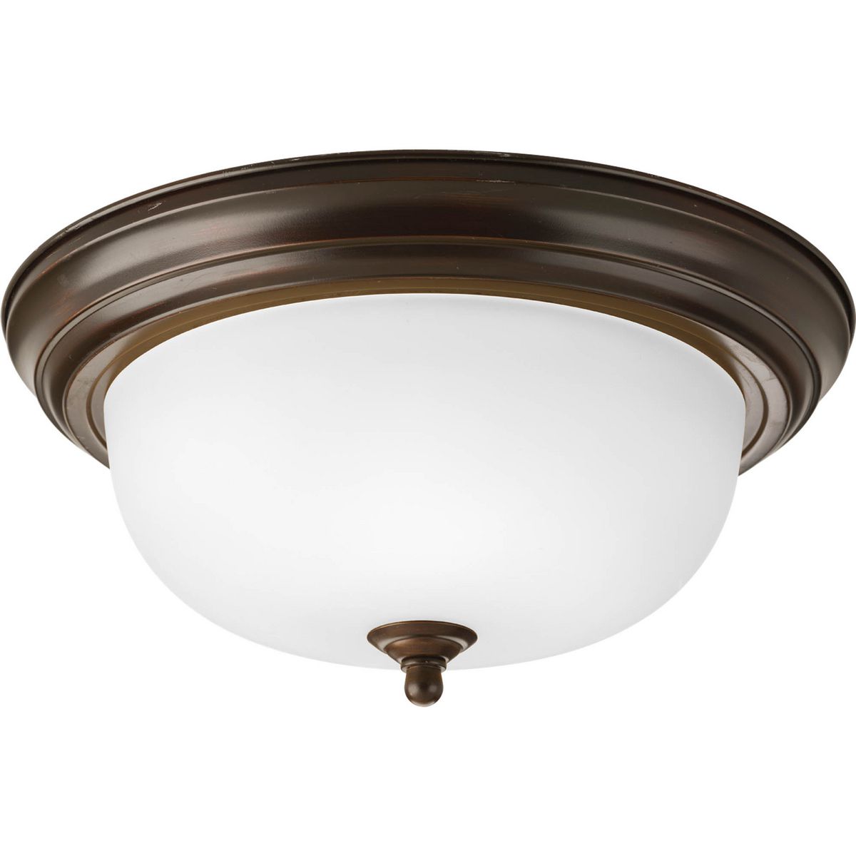 PROGRESS LIGHTING P3925-20ET Antique Bronze Two-Light Dome Glass 13-1/4" Close-to-Ceiling