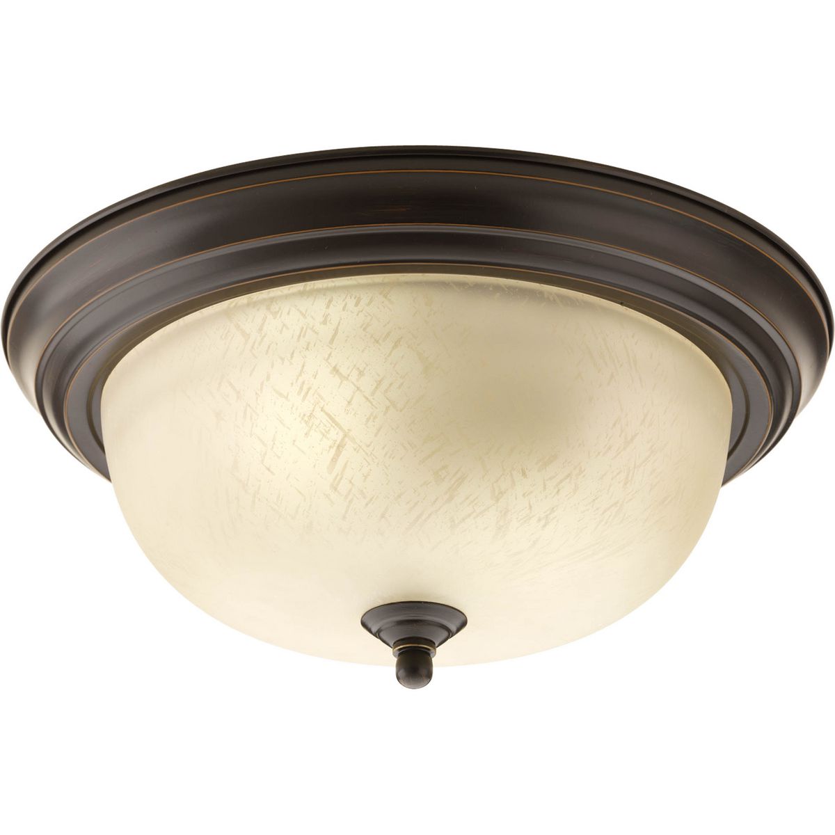 PROGRESS LIGHTING P3925-20EUL Antique Bronze Two-Light Dome Glass 13-1/4" Close-to-Ceiling