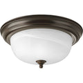 PROGRESS LIGHTING P3925-20 Antique Bronze Two-Light Dome Glass 13-1/4" Close-to-Ceiling
