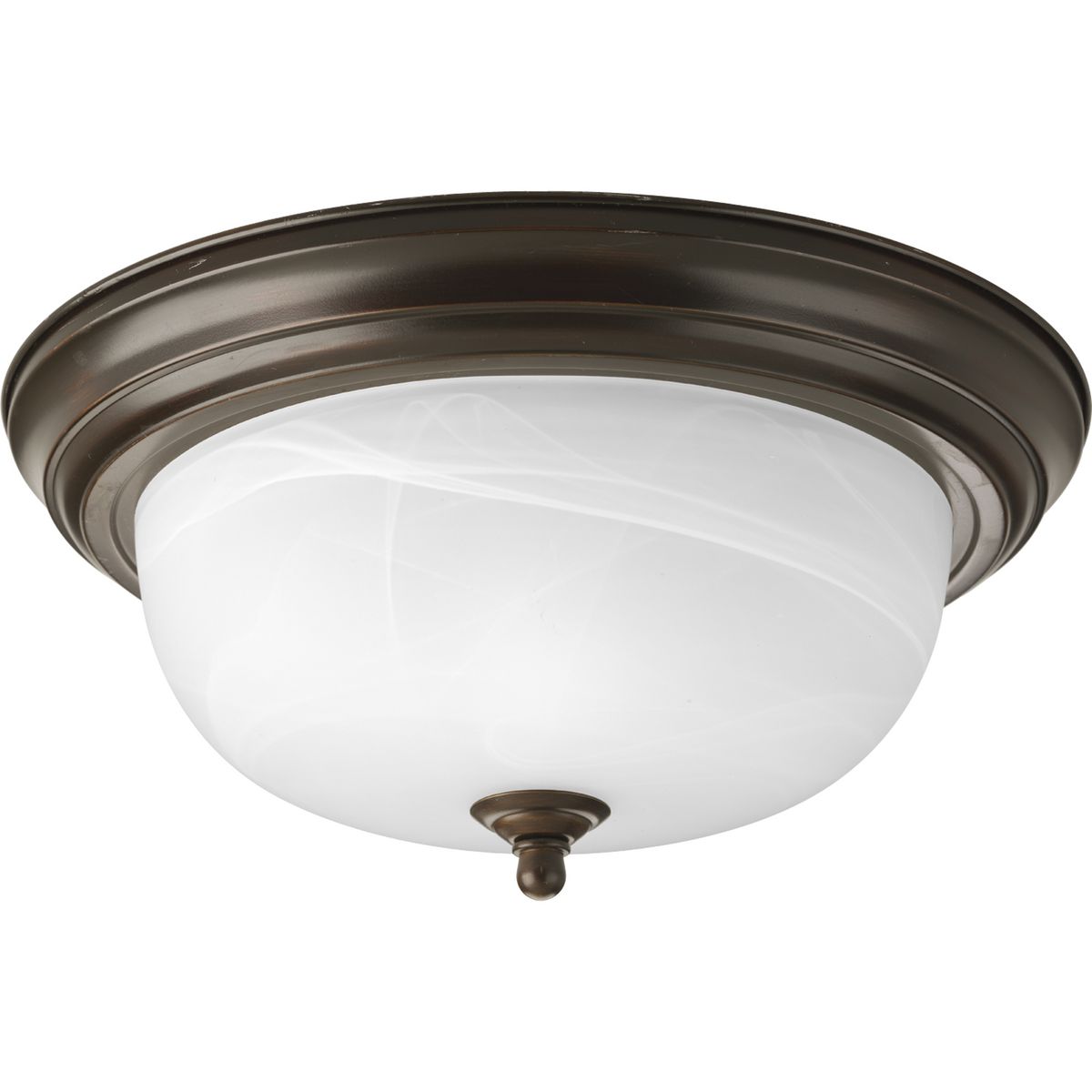 PROGRESS LIGHTING P3925-20 Antique Bronze Two-Light Dome Glass 13-1/4" Close-to-Ceiling