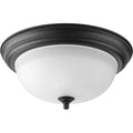 PROGRESS LIGHTING P3925-80 Forged Black Two-Light Dome Glass 13-1/4" Close-to-Ceiling