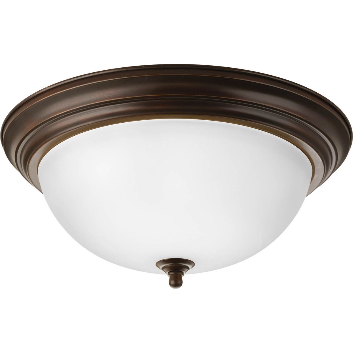 PROGRESS LIGHTING P3926-20ET Antique Bronze Three-Light Dome Glass 15-1/4" Close-to-Ceiling