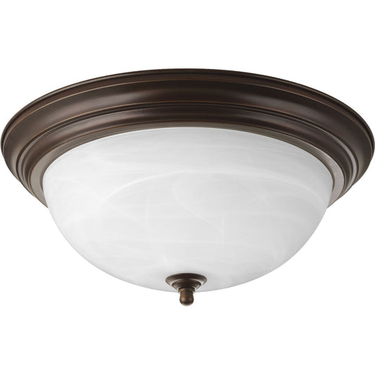 PROGRESS LIGHTING P3926-20 Antique Bronze Three-Light Dome Glass 15-1/4" Close-to-Ceiling