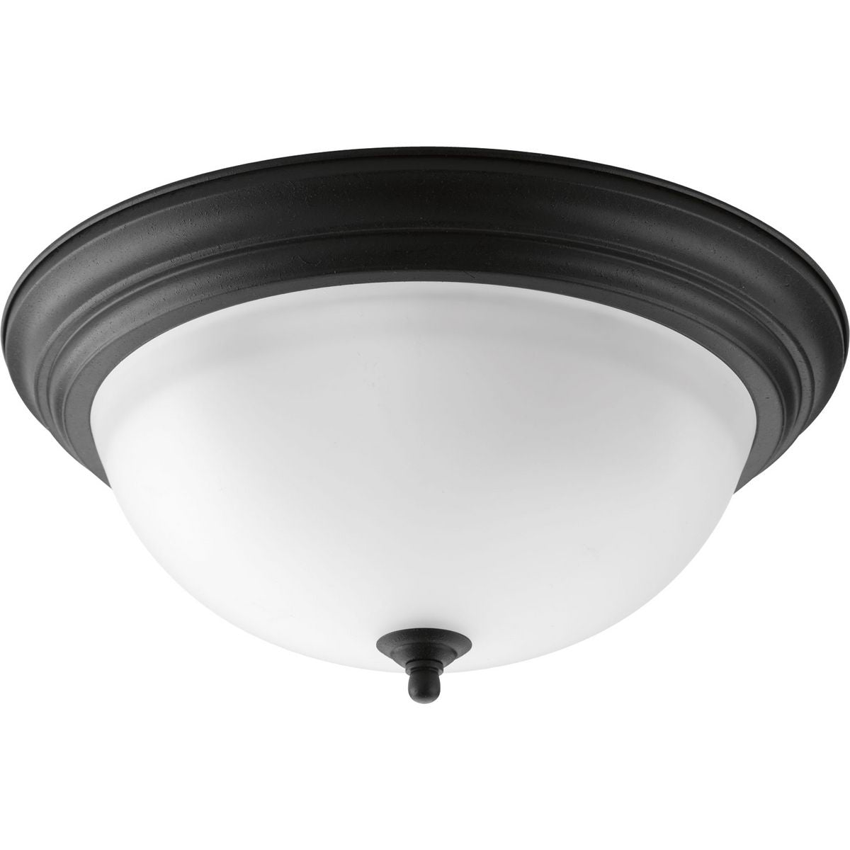 PROGRESS LIGHTING P3926-80 Forged Black Three-Light Dome Glass 15-1/4" Close-to-Ceiling