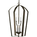 PROGRESS LIGHTING P3929-20 Antique Bronze Gather Collection Six-Light Foyer Pendant