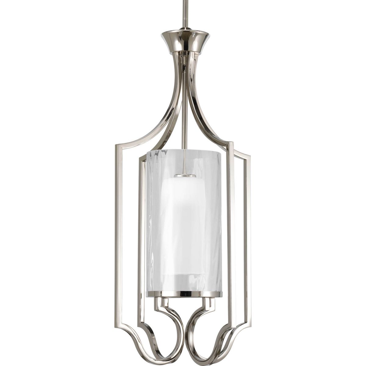 PROGRESS LIGHTING P3946-104 Polished Nickel Caress Collection One-Light Small Foyer Pendant