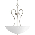 PROGRESS LIGHTING P3955-09 Brushed Nickel Heart Collection Three-Light Inverted Pendant