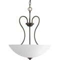 PROGRESS LIGHTING P3955-20 Antique Bronze Heart Collection Three-Light Inverted Pendant