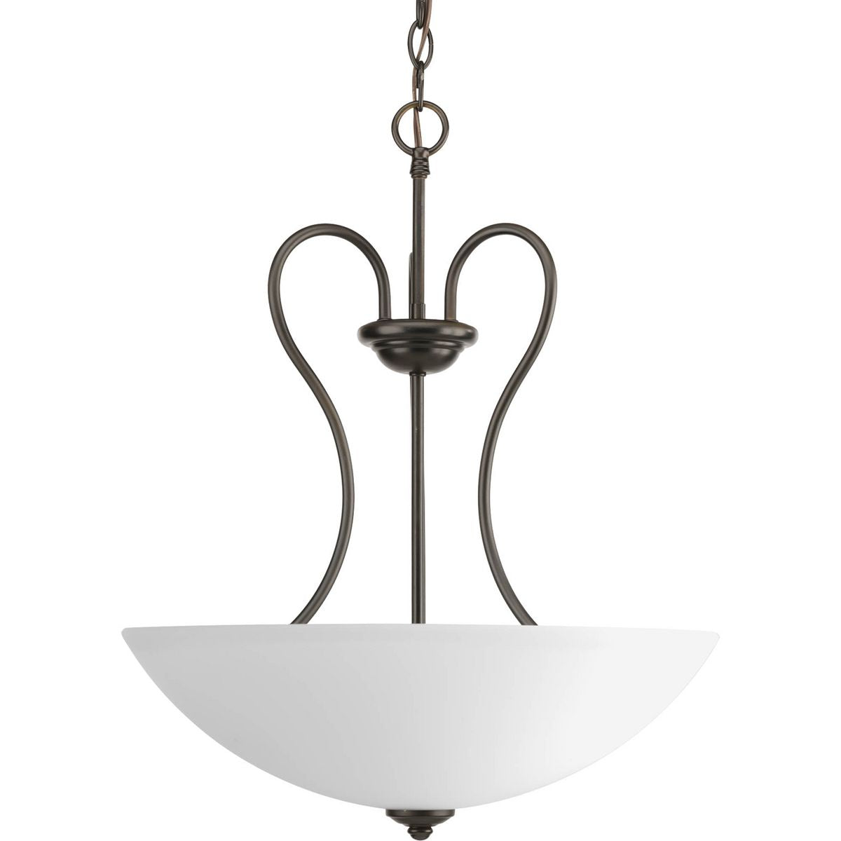 PROGRESS LIGHTING P3955-20 Antique Bronze Heart Collection Three-Light Inverted Pendant