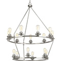 PROGRESS LIGHTING P400017-009 Brushed Nickel Debut Collection Fifteen-Light Brushed Nickel Farmhouse Chandelier Light