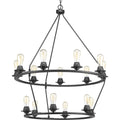 PROGRESS LIGHTING P400017-143 Graphite Debut Collection Fifteen-Light Graphite Farmhouse Chandelier Light