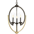 PROGRESS LIGHTING P400024-020 Antique Bronze Evoke Collection Three-Light Antique Bronze Clear Glass Luxe Chandelier Light