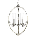 PROGRESS LIGHTING P400024-104 Polished Nickel Evoke Collection Three-Light Polished Nickel Clear Glass Luxe Chandelier Light