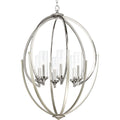 PROGRESS LIGHTING P400026-104 Polished Nickel Evoke Collection Six-Light Polished Nickel Clear Glass Luxe Chandelier Light