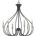 PROGRESS LIGHTING P400030-143 Graphite Whisp Collection Six-Light Graphite Farmhouse Chandelier Light