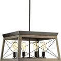 PROGRESS LIGHTING P400047-020 Antique Bronze Briarwood Collection Four-Light Antique Bronze Coastal Chandelier Light